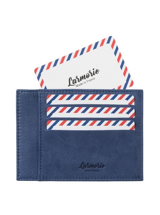 Porte-Cartes Paul Cuir Nubuck Bleu