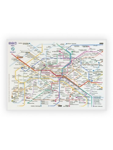Torchon Coton Plan Metro Paris Made in France