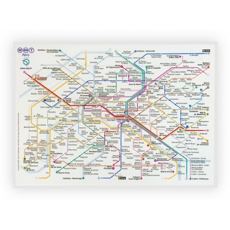 Parisian Metro Map Cotton Kitchen Towel Made in France