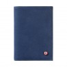 Full Grain Nubuck Cow Leather Wallet Blue Made in France