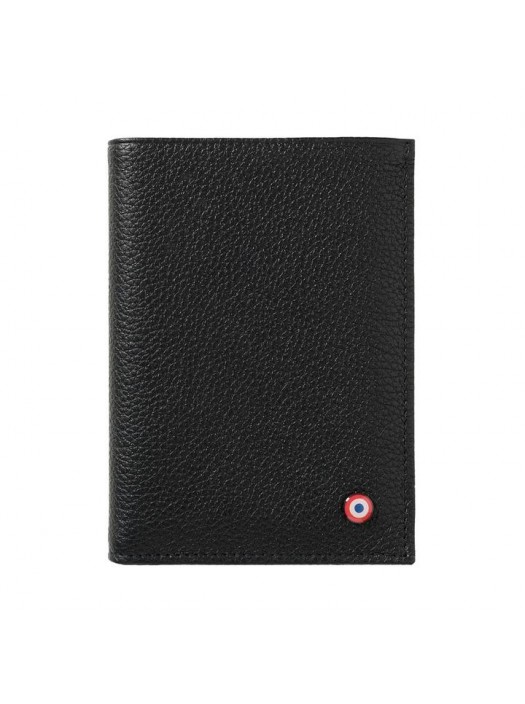 Smooth Leather Wallet Black Made in France