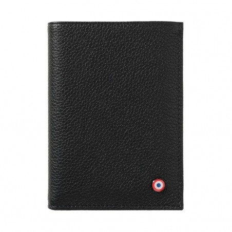 Smooth Leather Wallet Black Made in France