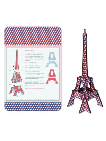 DIY Eiffel Tower Blue White Red