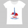 100% Cotton T-Shirt - Sleeping Cat with Eiffel Tower