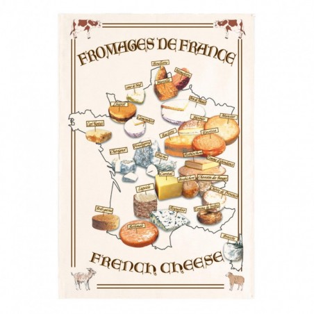 Cheese Map Cotton Kitchen Towel
