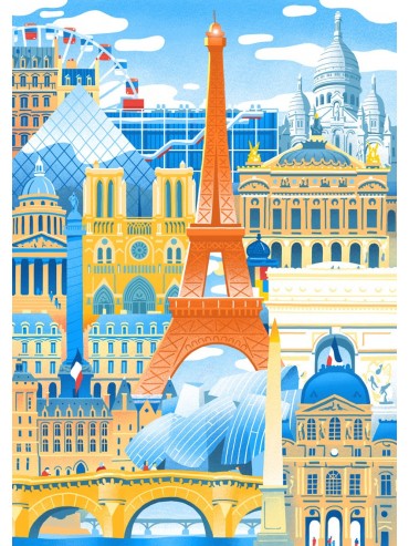 Children Jigsaw Puzzle Paris en Folie 50 pieces