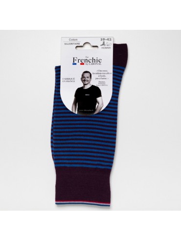 Blue/Blackberry Stripe Socks for Men La Frenchie