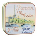 Savon 100g  Boite Metal Vintage La Seine - Parfumé à la Rose De Mai