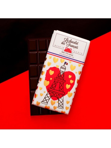 Extra Dark Chocolate Bar Paris Eiffel Tower - Organic Made In France