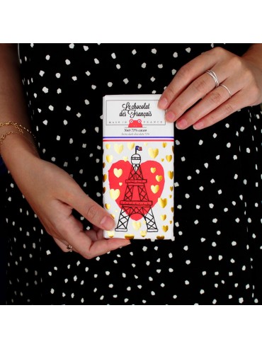 Extra Dark Chocolate Bar Paris Eiffel Tower - Organic Made In France
