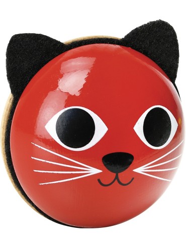 Hochet Maracas Chat Ingela P.Arrhenius - Jouet d'Eveil en Bois Vilac