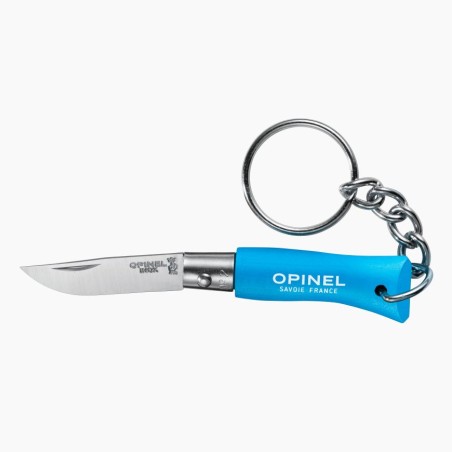 Opinel Knife with Keychain Cyan