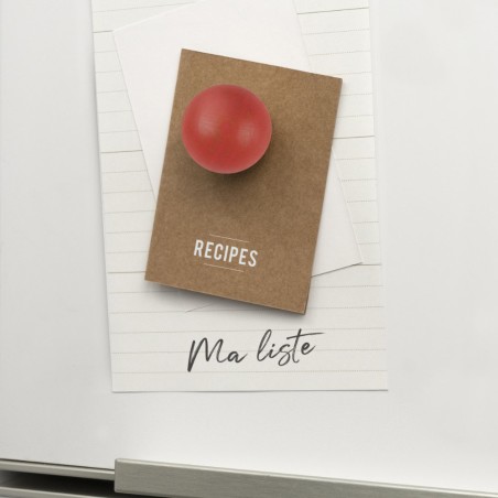 Wooden Ball Magnet - Red Made in France