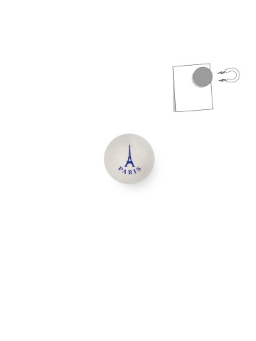 Magnet Boule en Bois Tour Eiffel - Blanc