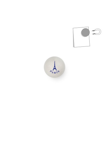 Wooden Ball Magnet Eiffel Tower - White