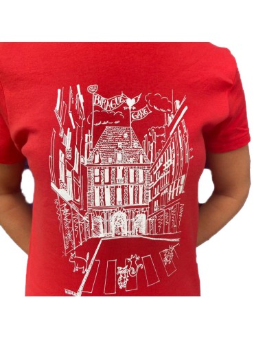 Tee-Shirt Birague Gang Rouge 100% Coton Fabriqué en France