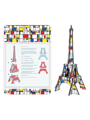 DIY wooden Eiffel Tower Mondrian– Made in France