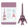 Tour Eiffel en Bois à Monter Bleu Blanc Rouge - Fabriquée en France