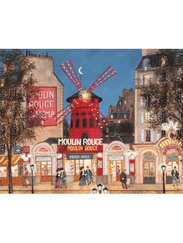 Adult Puzzle 1500 pieces Moulin Rouge and the Square Michele Wilson Made in France