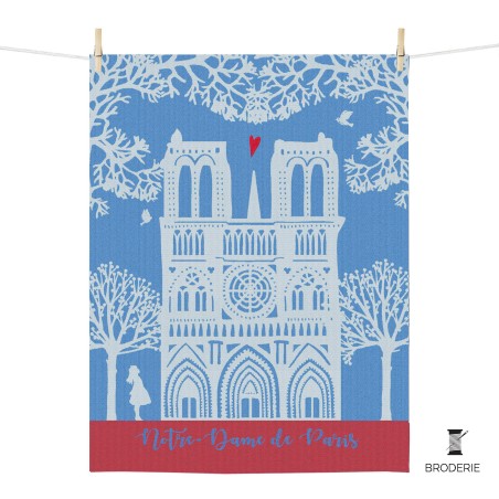 Woven Tea Towel Notre-Dame de Paris 100% Cotton Made in France