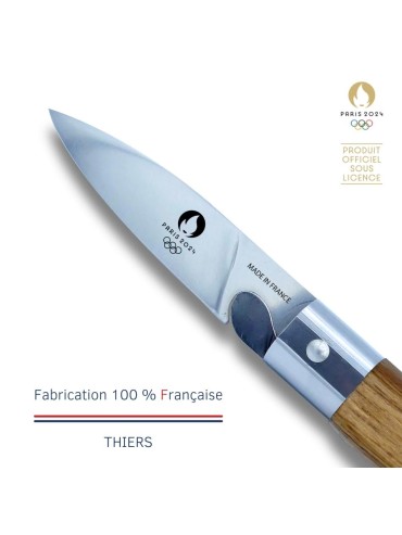 Pocket Folding Knife Oak Handle - Paris 2024 Made in France