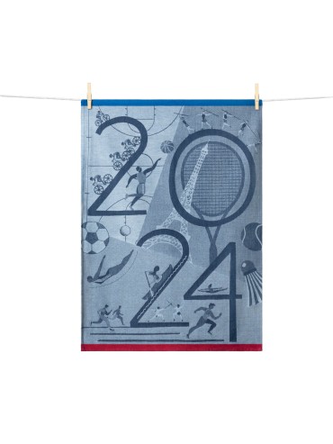 Tea Towel Sport 2024 100% Cotton Made in France