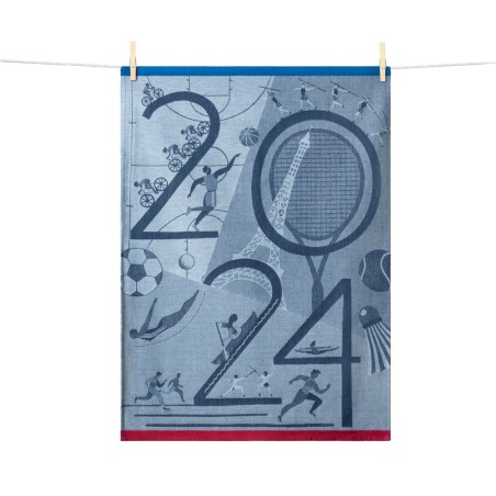 Tea Towel Sport 2024 100% Cotton Made in France