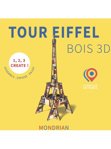 DIY wooden Eiffel Tower Mondrian– Made in France