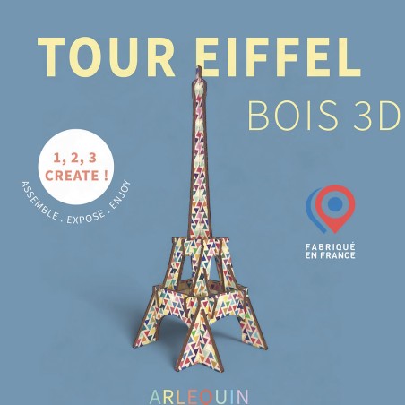 DIY wooden Eiffel Tower Arlequin – Made in France