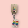 2 in 1 Wooden Pin and Keyring Rainbow Made in France