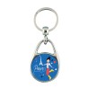 Keyring Recto Verso Paris Blue White Red Made in France