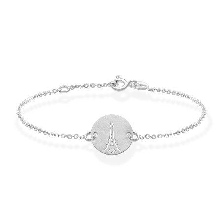 Memento Kiss Eiffel Tower Silver Chain Bracelet Made in France