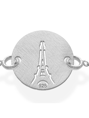 Memento Kiss Eiffel Tower Silver Chain Bracelet Made in France