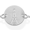 Bracelet Chaîne Memento Kiss Tour Eiffel Argenté Fabriqué en France