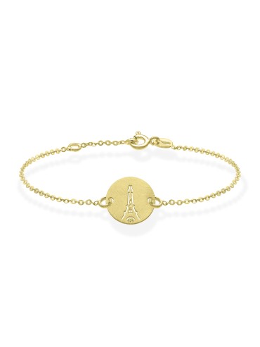 Memento Kiss Eiffel Tower Golden Silver Chain Bracelet Made in France