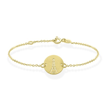 Memento Kiss Eiffel Tower Golden Silver Chain Bracelet Made in France