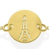 Bracelet Chaîne Memento Kiss Tour Eiffel Argent Doré Fabriqué en France