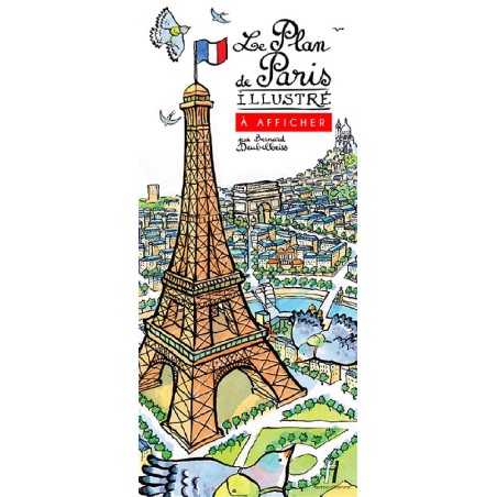 Le Plan de Paris Illustré à Afficher Imprimé en France