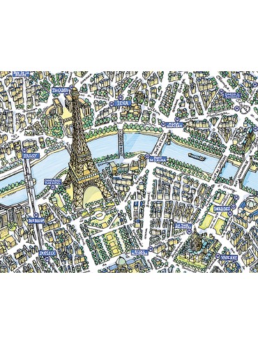 Illustrated Paris Map to Display Made in France