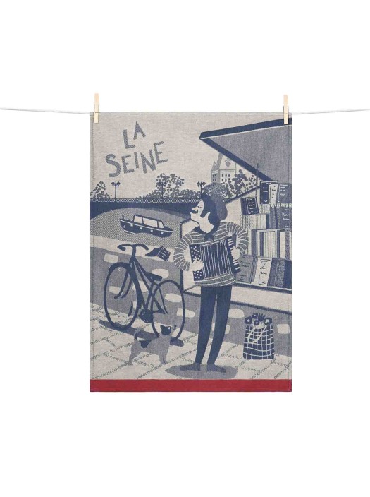 Woven Tea Towel The Seine 100% Cotton Made in France
