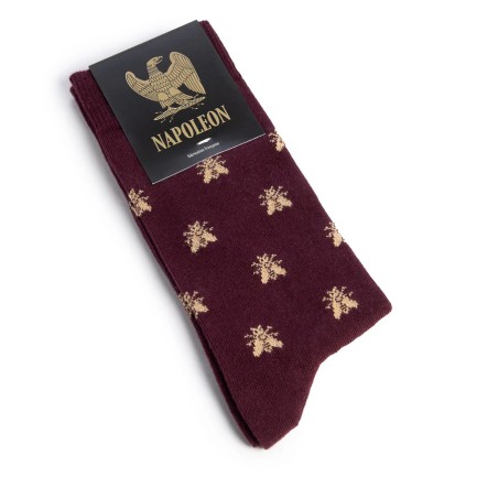 Chaussettes Napoléon - Les Abeilles d'Or - Bordeaux Fabriquées en France Chaussettes Napoléon - Les Abeilles d'Or - Bordeaux Fabriquées en France