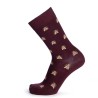 Napoleon Socks - Golden Bees - Burgundy Made in France