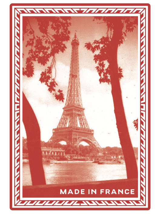 54 Card Deck Game - Red Eiffel Tower - Made In France