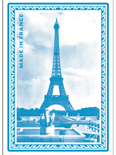 Jeu de 54 Cartes - Tour Eiffel Bleu - Fabriqué en France