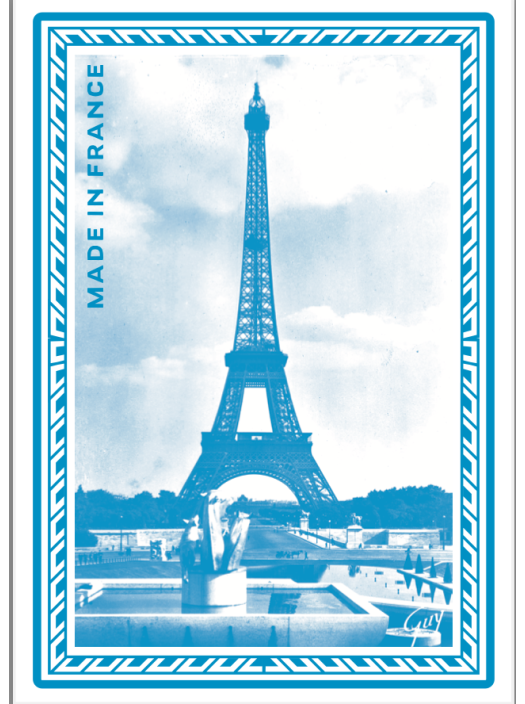 Jeu de 54 Cartes - Tour Eiffel Bleu - Fabriqué en France
