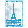 Jeu de 54 Cartes - Tour Eiffel Bleu - Fabriqué en France