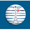 Magnet Tour Eiffel Marinière Coeur Fabriqué en France