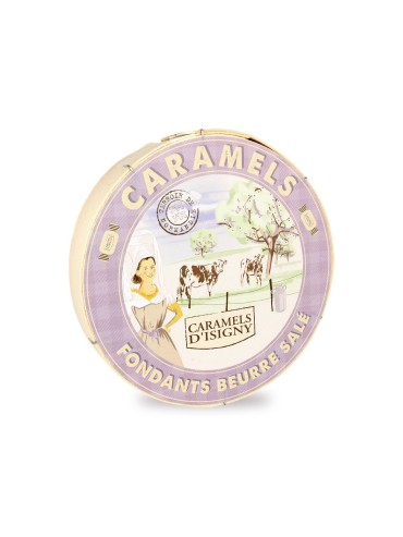 Caramels Fondants au Beurre Salé d'Isigny Boîte Camembert 150g Fabriqués en France