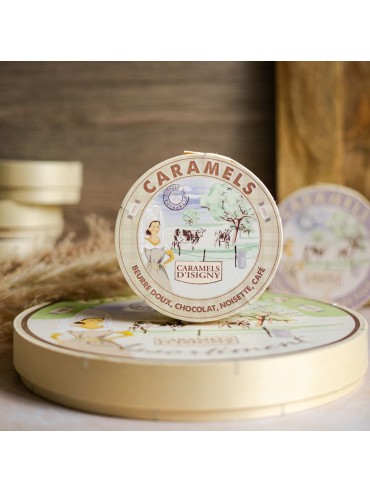 Assortiments Caramels Beurre Salé d'Isigny Boîte Camembert 150g Fabriqués en France