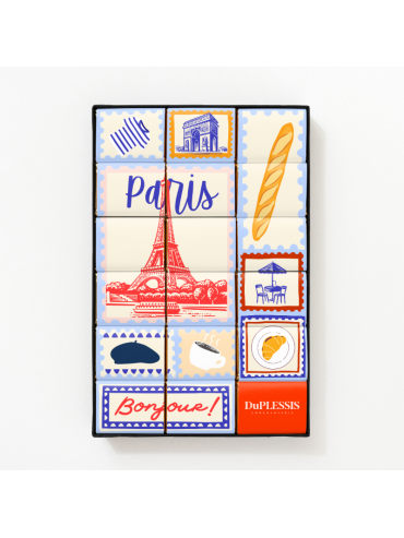 Coffret de Napolitains Les Timbres de Paris - Chocolat au Lait - Fabriqués en France